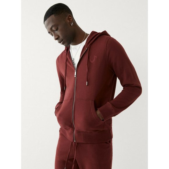 True Religion | Shirts | True Religion Mens Embroidered Tonal Arch Logo  Full Zip Hoodie Sweatshirt | Poshmark